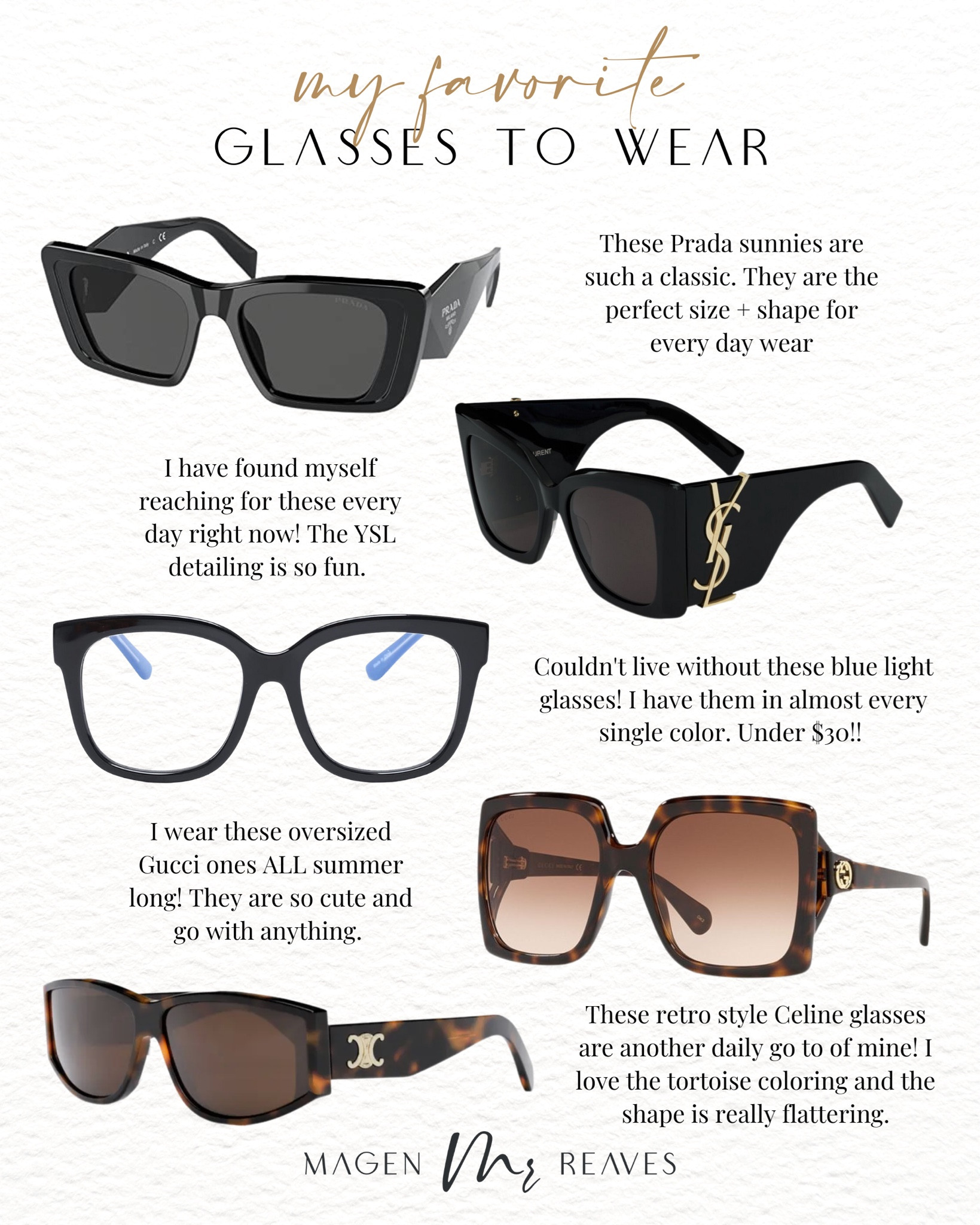 My favorite glasses to wear - blue light glasses - sunglasses - must have glasses 

#LTKstyletip #LTKfit #LTKFind