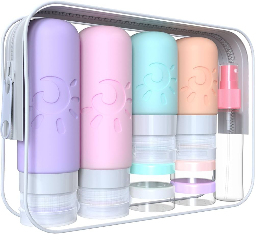 18 Pack travel Bottles for Toiletries, TSA Approved Silicone Travel Containers Leak Proof Refilla... | Amazon (US)