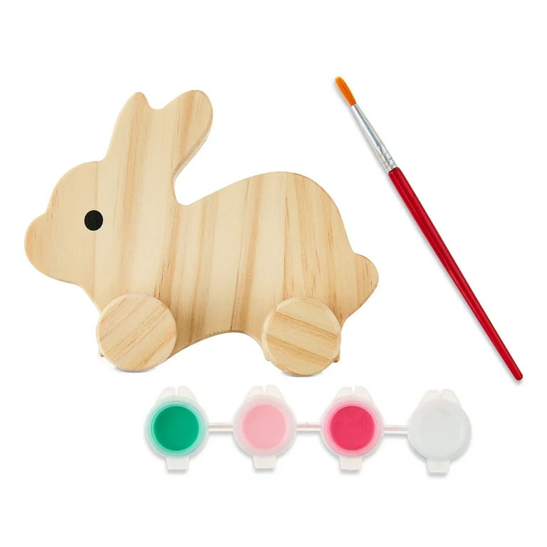 Paint Your Own Wooden Bunny Car Arts and Craft Kit, 6 Pieces, Easter by Way To Celebrate | Walmart (US)