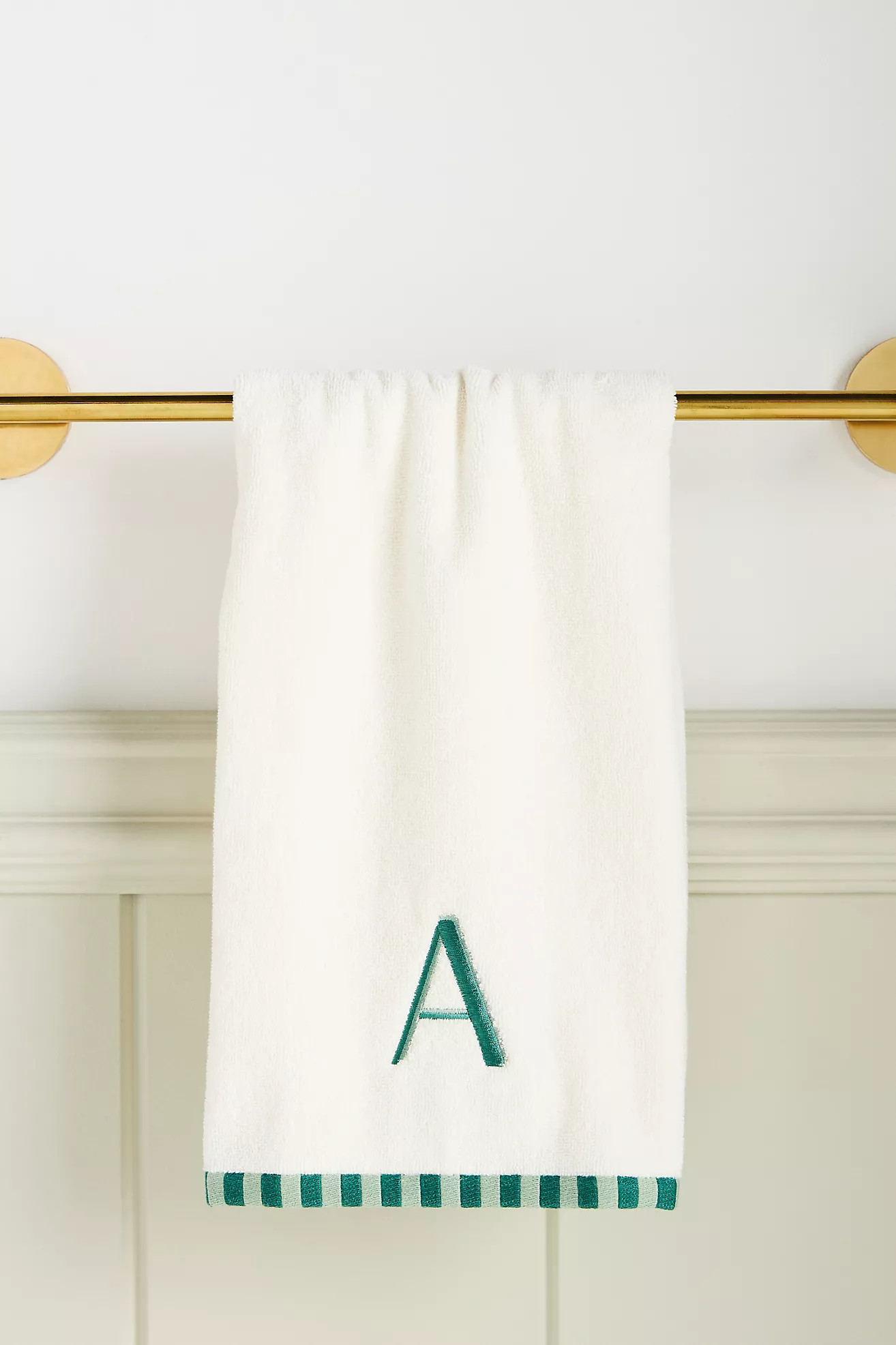 Monogram Embroidered Cotton Hand Towel | Anthropologie (US)