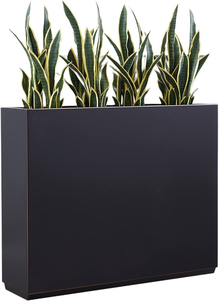 Metallic Heavy Planter for Outdoor Plants, 38Lx10Wx30H Inches Tall and Long Metal Divider Planter... | Amazon (US)