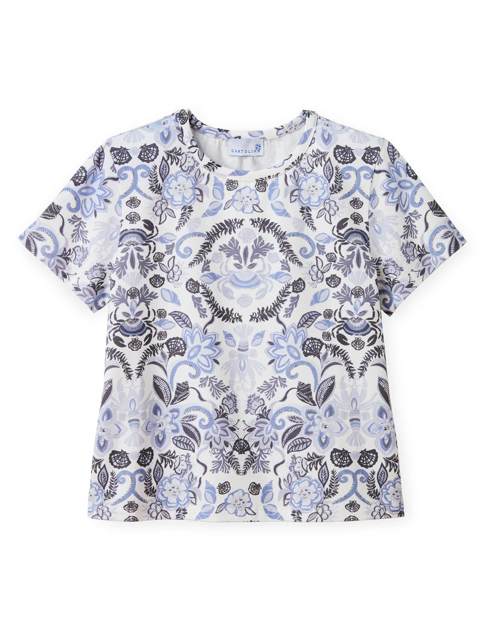 SU26 Dylan Printed Tee-Mariners Bloom Print-Blue Mist | Cartolina