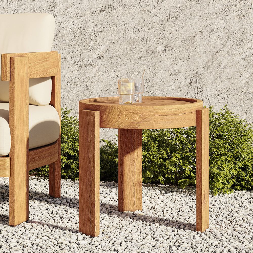 Monterey Outdoor Teak Side Table (20") | West Elm (US)