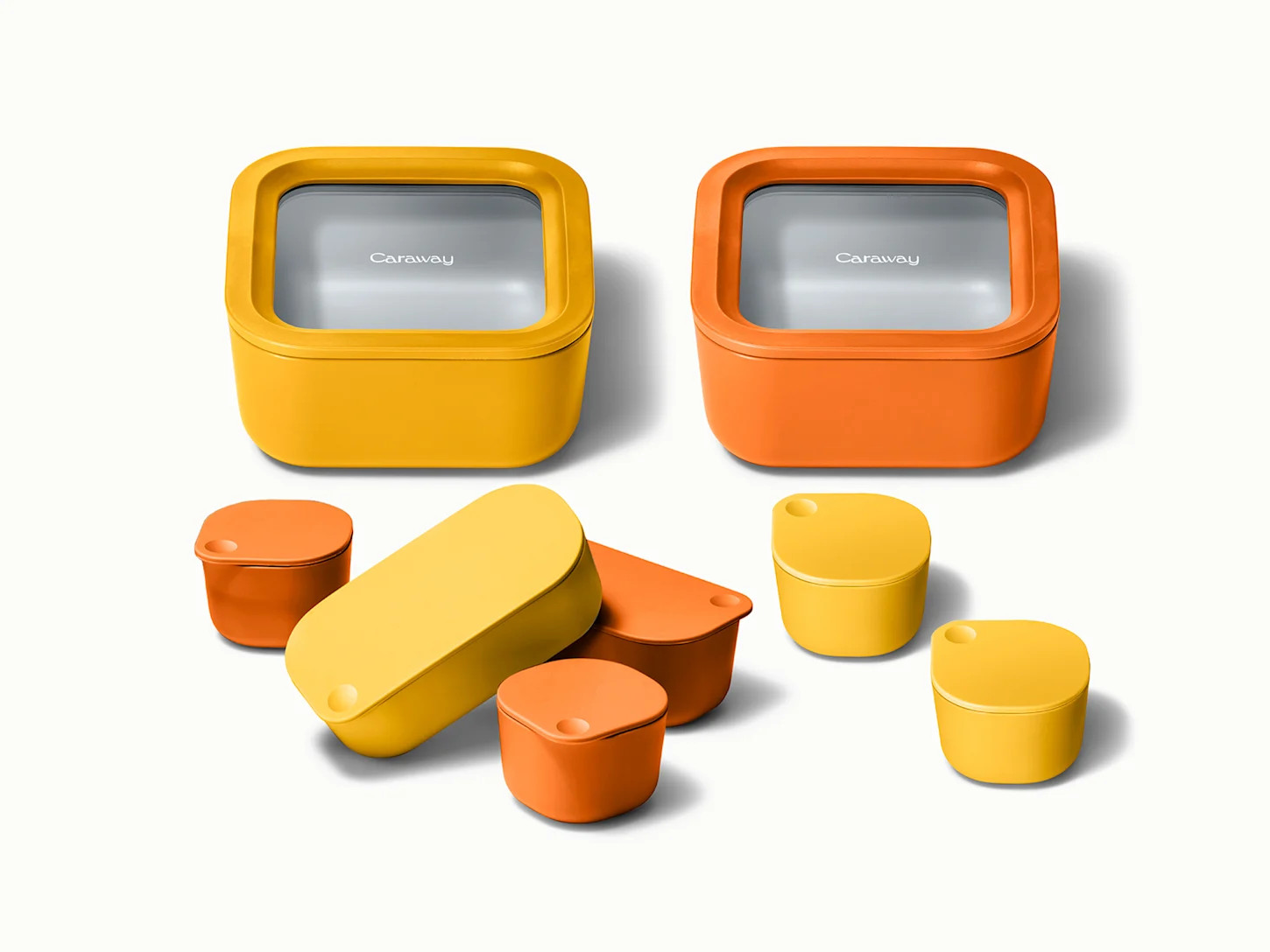 Summer Non-Stick Ceramic-Coated Glass Container Duo | Food Storage Container | BPA-Free | Caraway | Caraway