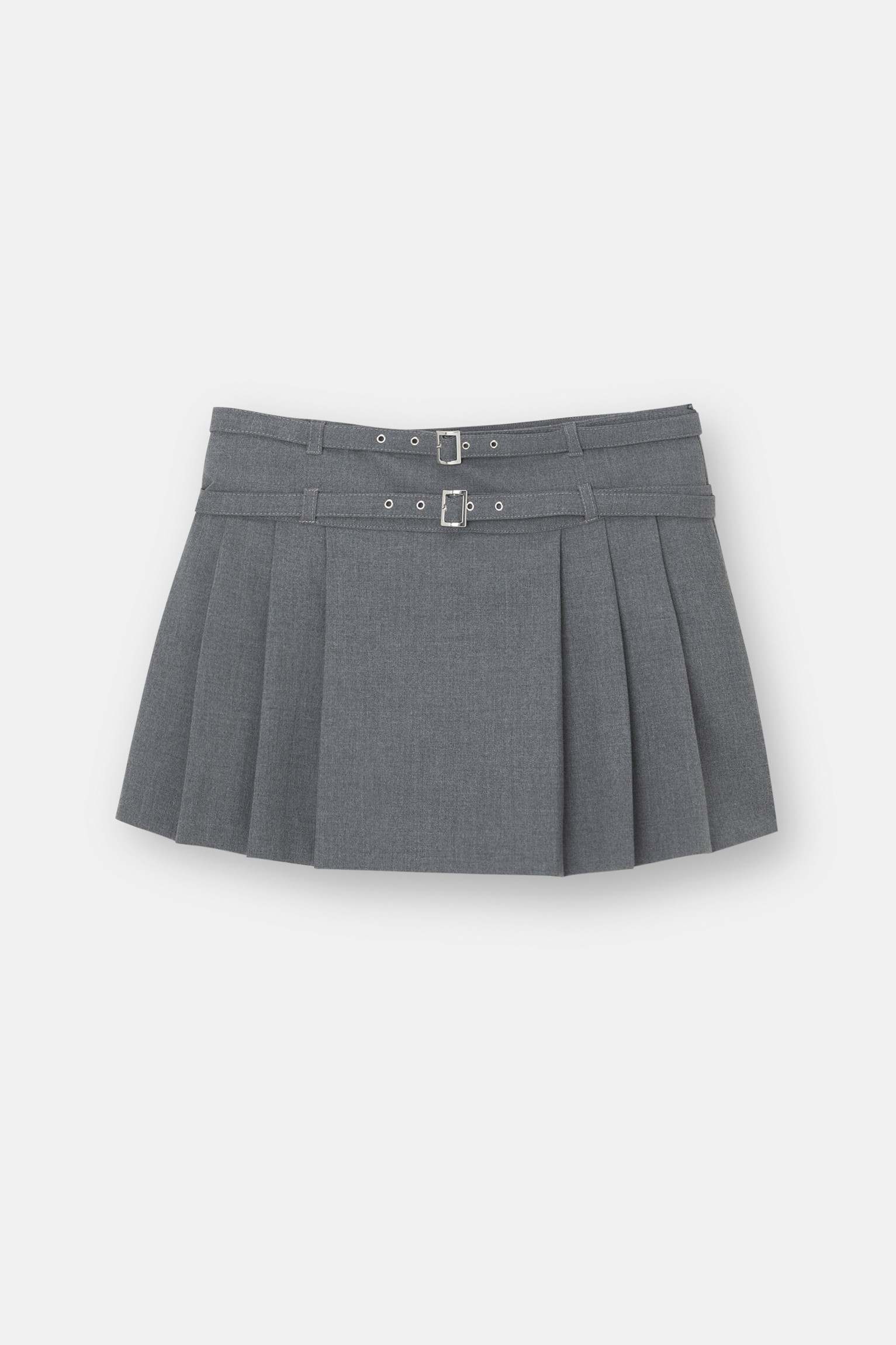 Skort with box pleats and double belt | PULL and BEAR UK