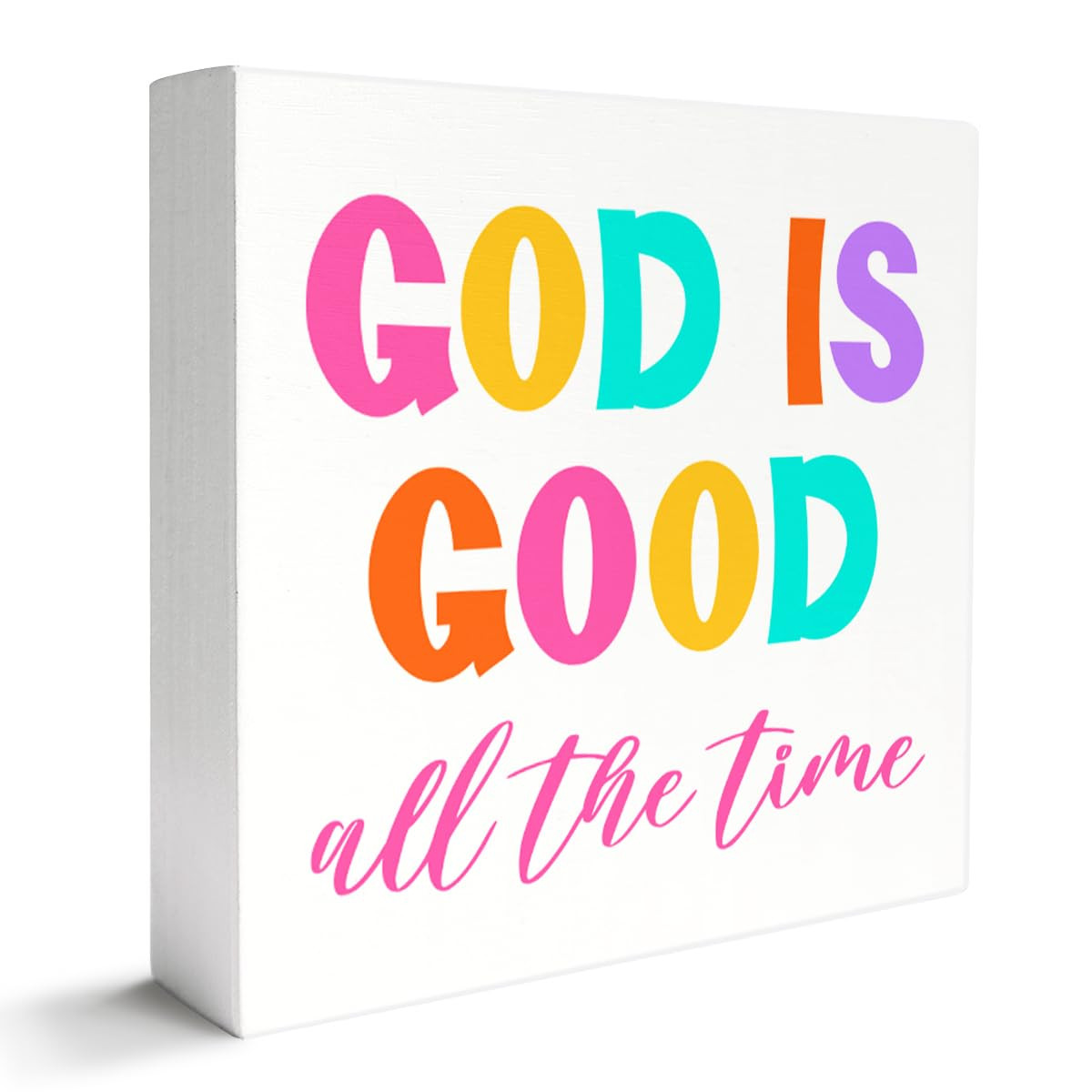 Christian Desk Decor Sign, Home Office Religious Decor Scripture Bible Verse Desk Decoration Christian Christening Baptism Gifts for Women Men, God Is Good All The Time | Amazon (US)