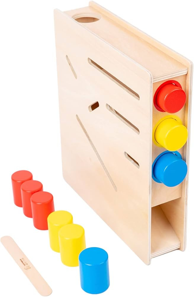 Adena Montessori Toys Count Slide Cylinder Chute Baby Push Toys Red,Blue and Yellow Cylinder Gift... | Amazon (US)