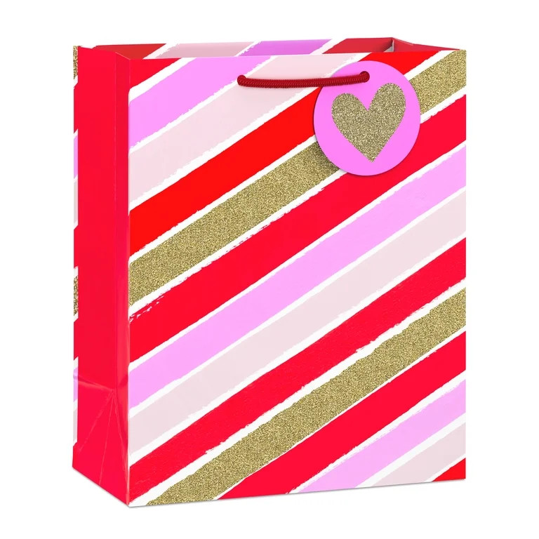 Hallmark Medium Valentine's Day Gift Bag (Striking Stripes) | Walmart (US)