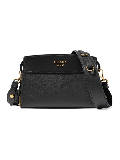 Prada - Esplanade Small Textured-leather Shoulder Bag - Black | NET-A-PORTER (UK & EU)