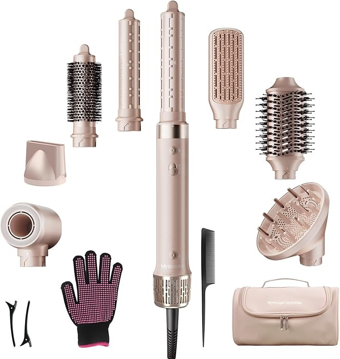 StyleVibe 8-in-1 Air Styler, Hair Dryer & Blow Dryer Brush with Travel Case - Auto Wrap Curls (L/... | Amazon (US)