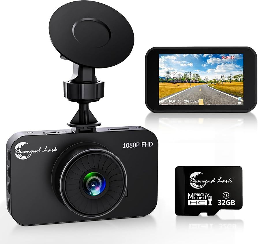 1080P Full HD Dash Camera for Cars, Diamond Lark Dash Cam Front with 32G SD Card, 3”LCD Screen,... | Amazon (US)