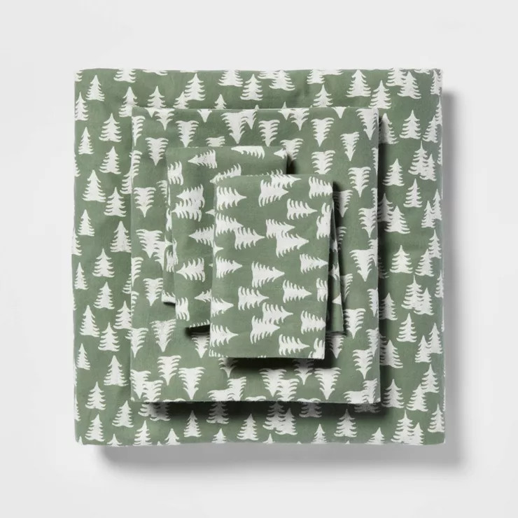 Holiday Pattern Flannel Sheet Set - Threshold™ | Target