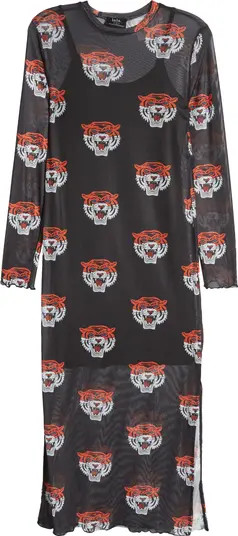 Dressed in Lala Mad About You Long Sleeve Mesh Midi Dress | Nordstrom | Nordstrom