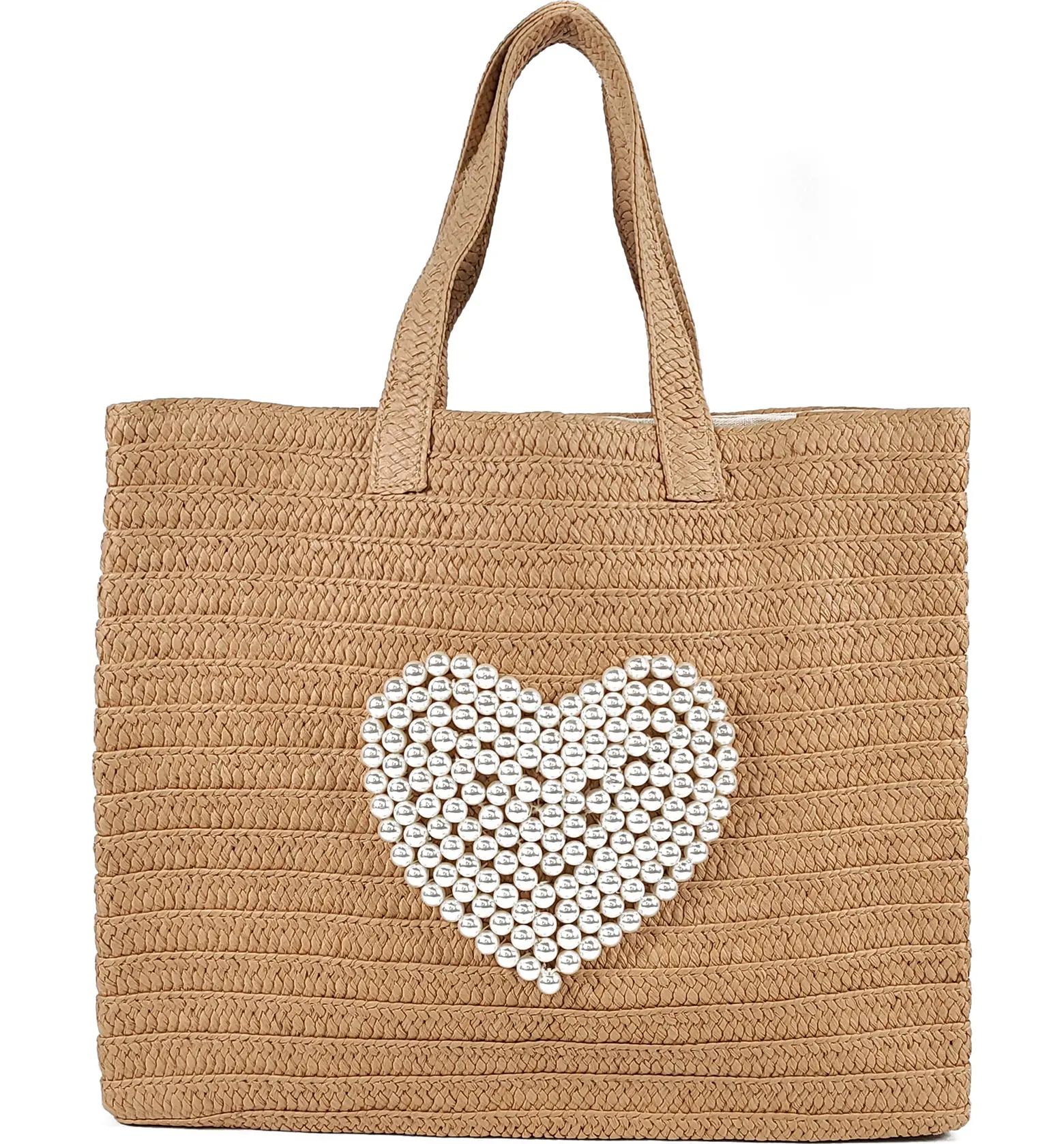 btb Los Angeles Love Woven Straw Tote | Nordstrom | Nordstrom