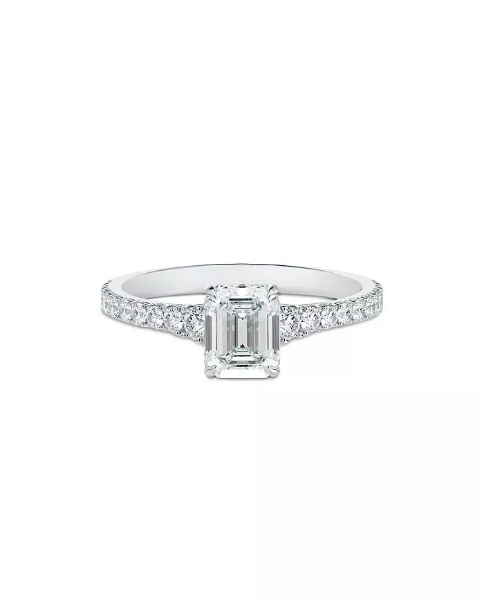 Platinum Icon Emerald-Cut Diamond Engagement Ring | Bloomingdale's (US)