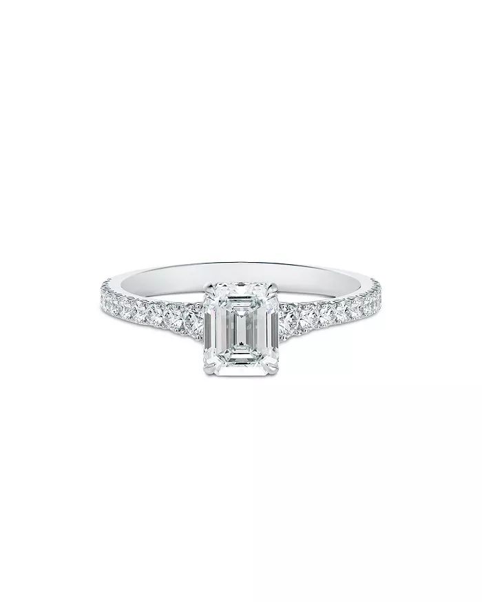Platinum Icon Emerald-Cut Diamond Engagement Ring | Bloomingdale's (US)