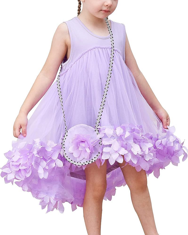 Sunny Fashion Girls Dress A-line Cute Handbag White Princess Size 5-10 | Amazon (US)