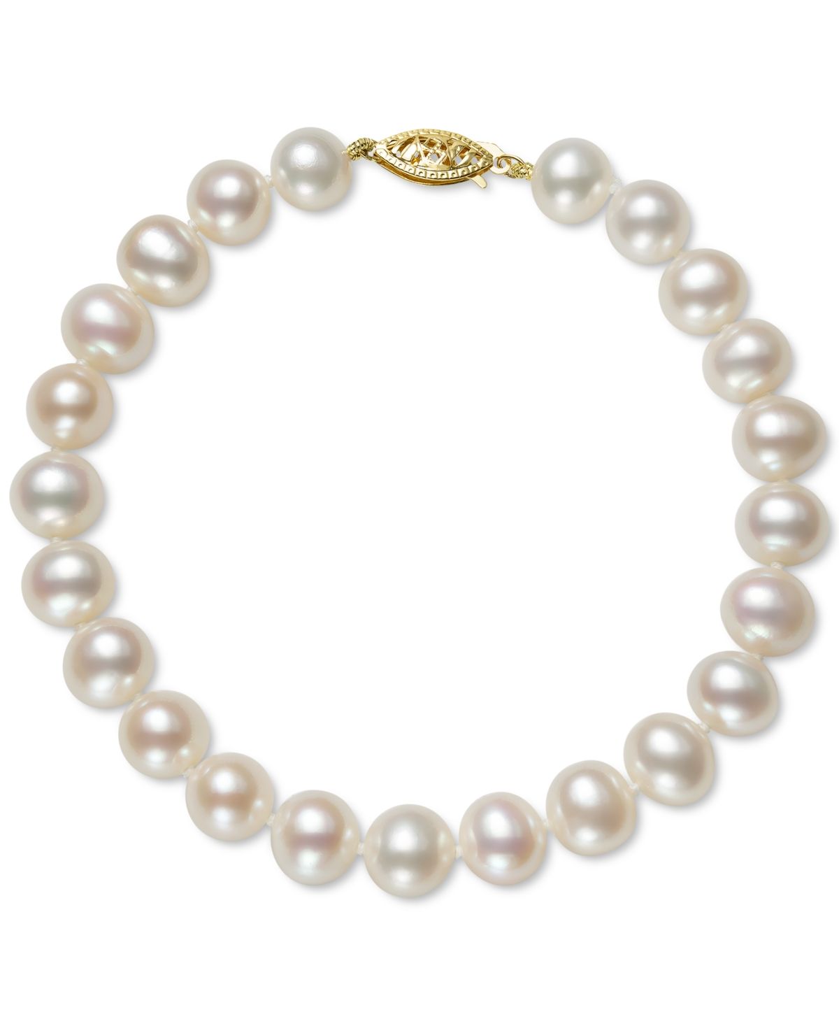 Belle de Mer Cultured Freshwater Pearl Bracelet (7-1/2mm) in 14k Gold | Macys (US)