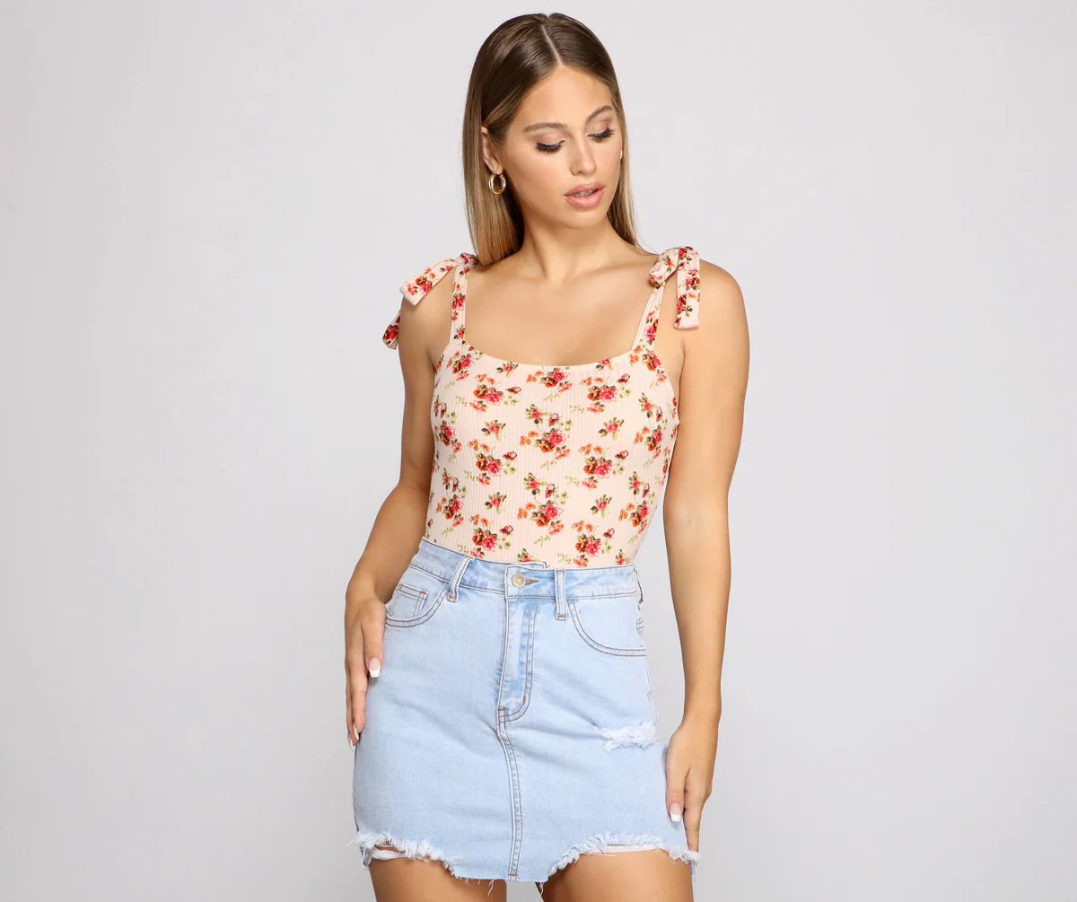 Spring Vibes Floral Knit Bodysuit | Windsor Stores