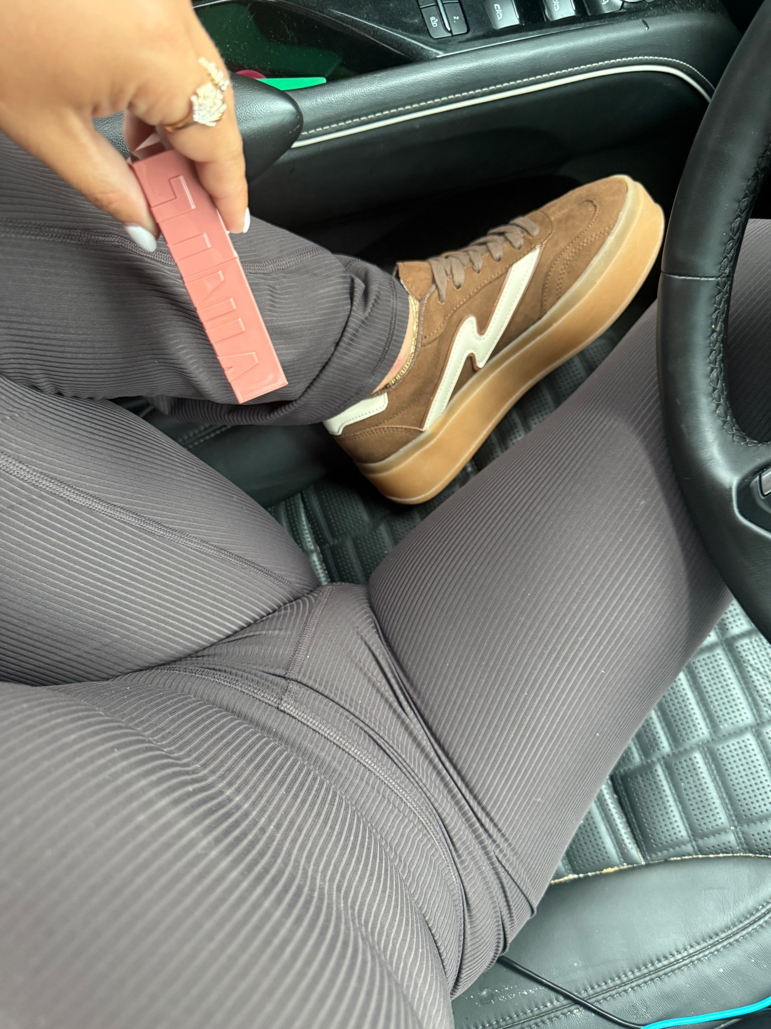 Obsessed with this brown for fall! These ribbed pieces are so soft and are a great look for less! Sneakers run a little small so I sized up .5 to a 7.5. Neutral lip color that is 🙌🏼 

Brown flare, brown ribbed, casual fall look, brown platform sneakers 

#LTKFindsUnder50 #LTKPetite #LTKStyleTip