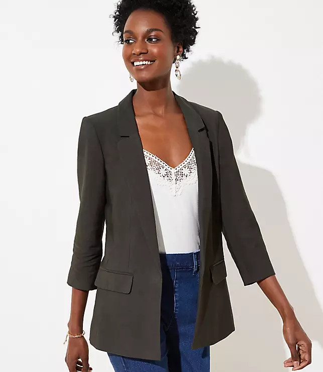 3/4 Sleeve Open Blazer | LOFT
