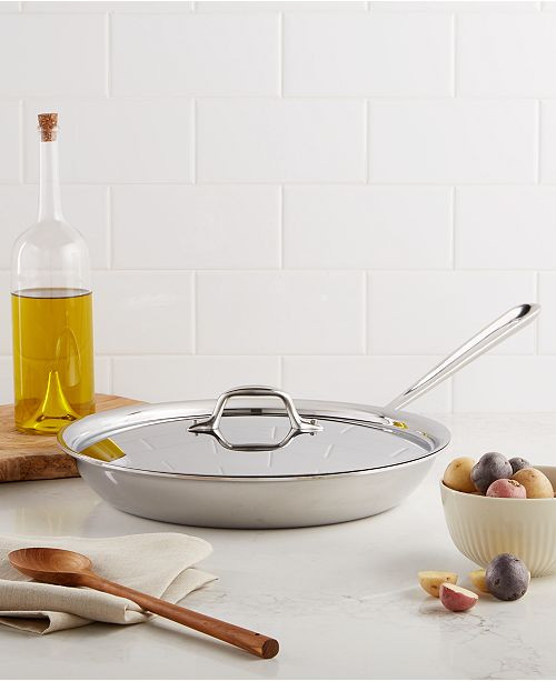 Stainless Steel 12" Covered Fry Pan | Macys (US)