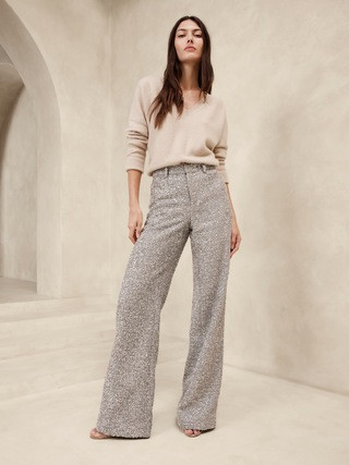 Coleta Tinsel Tweed Wide-Leg Pant | Banana Republic (US)