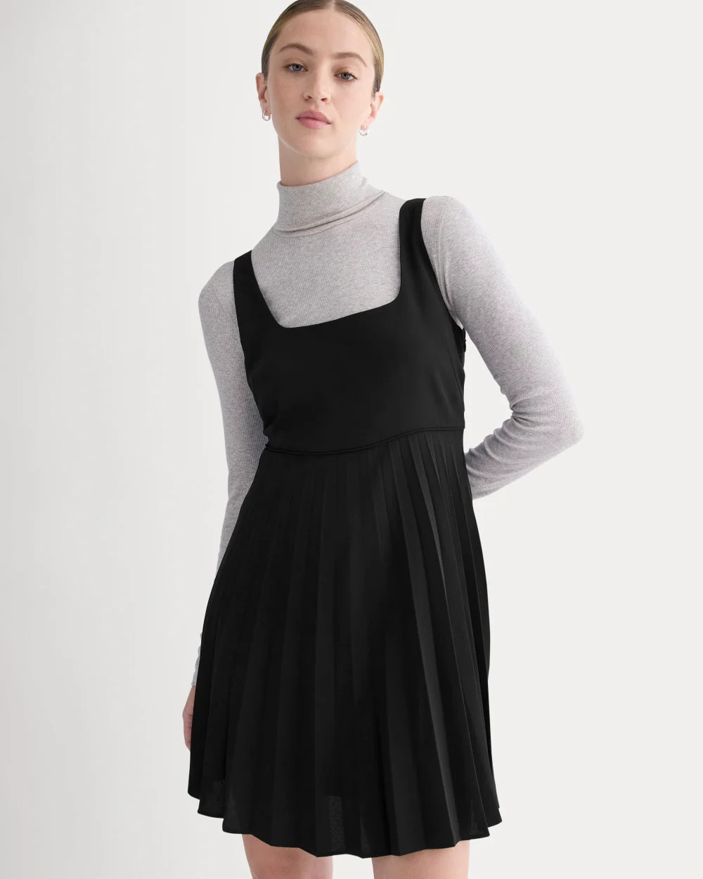 Drapey Crepe Mini Dress | Black | Everlane