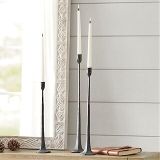 Cast Iron Taper Candle Holders, Set of Three | Grandin Road