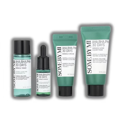 Some by Mi AHA, BHA, PHA 30 Days Miracle AC SOS Kit | The positive changes and miracles to your skin ( 4 pcs) | Target