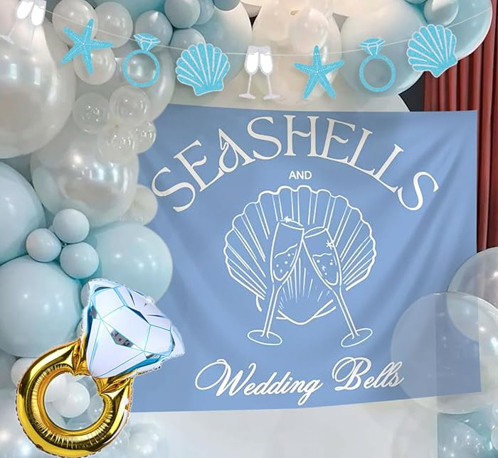 JeVenis Seashells and Wedding Bells Banner Last Toast on the Coast Sign Beach Bachelorette Decora... | Amazon (US)