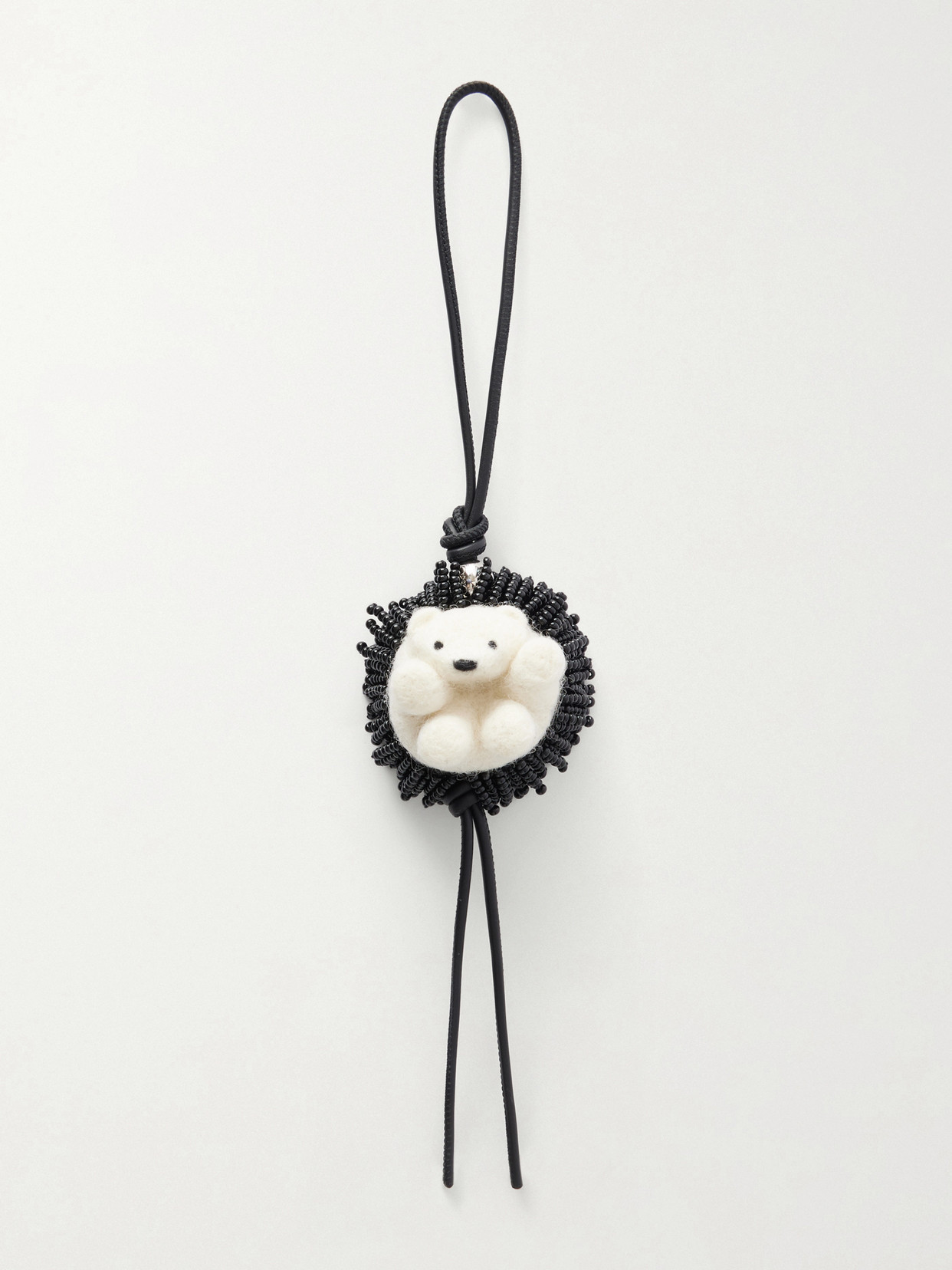 LOEWE - Hedgehog Bead-embellished Wool-felt And Leather Bag Charm - Multi | NET-A-PORTER (US)