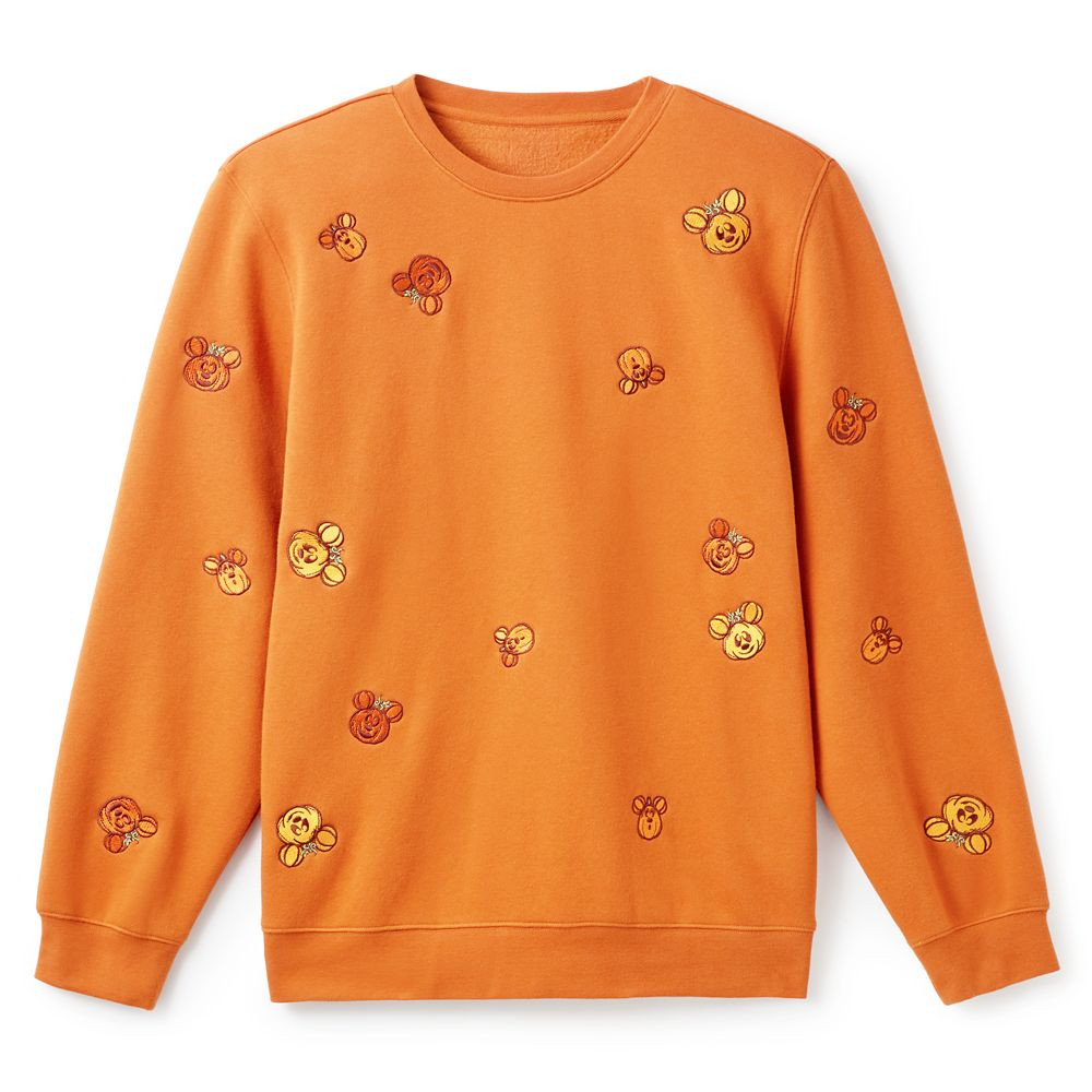 Mickey and Minnie Mouse Jack-o'-Lantern Pullover Sweatshirt for Adults | Disney Store