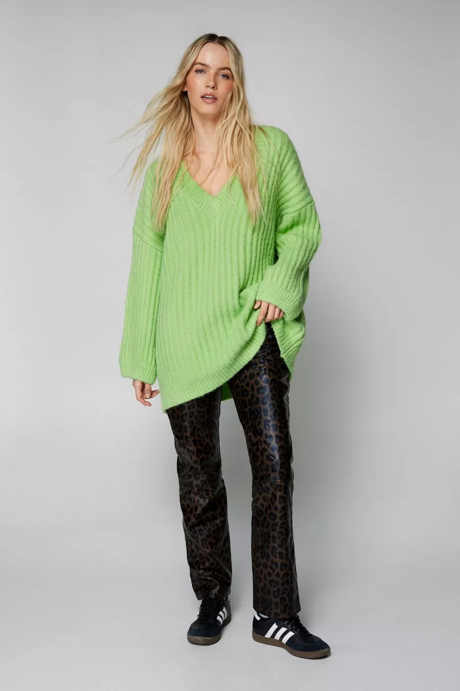 Slouchy V Neck Oversized Sweater | Nasty Gal US