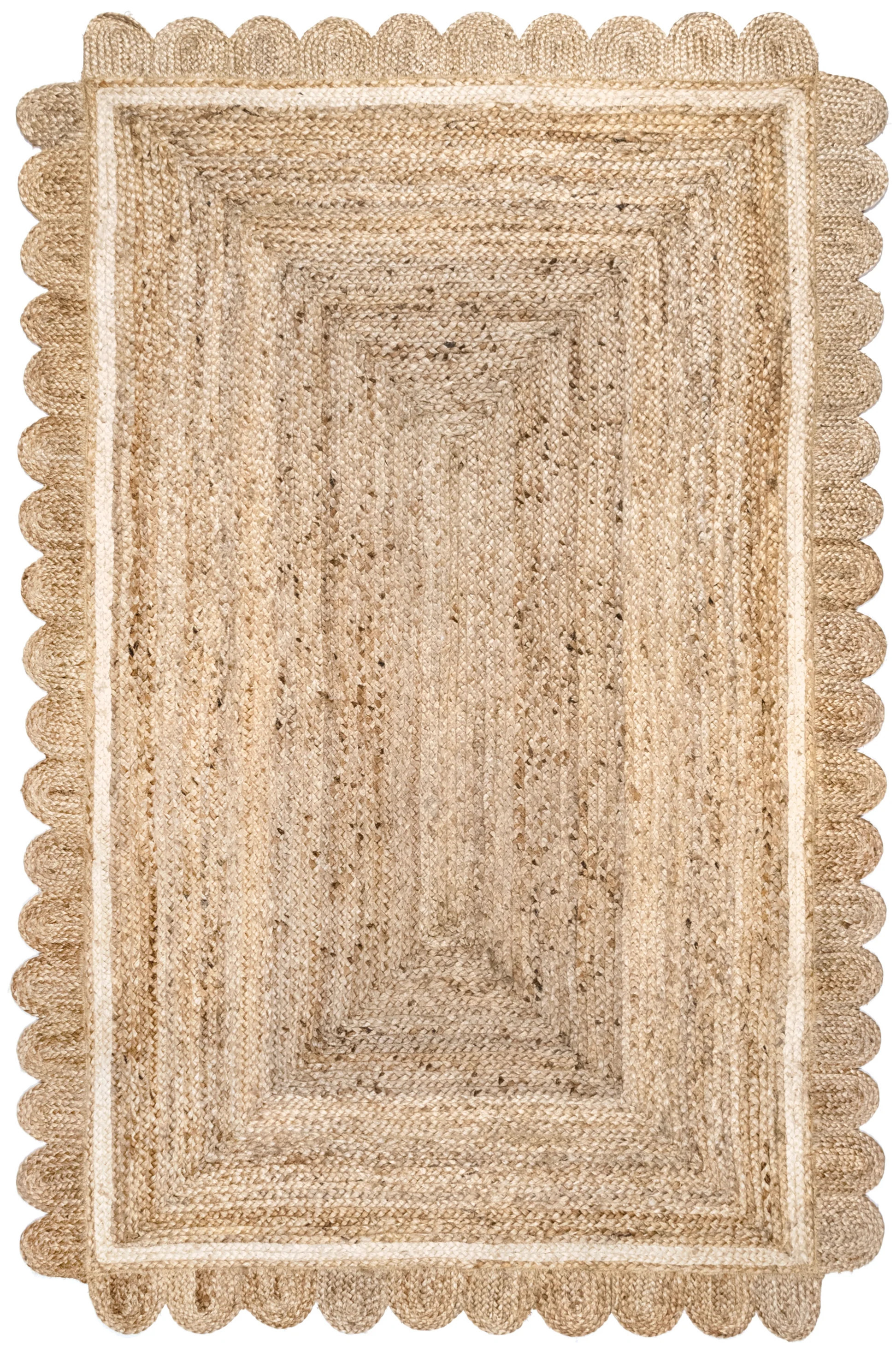 Anna Scalloped Jute Rug | Rugs USA