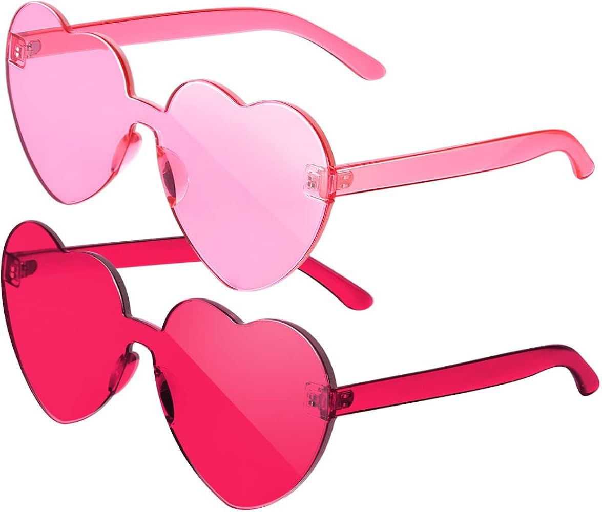 gaiatop Heart Sunglasses for Women, Fashion Party Queen Style Heart Glasses, Rimless Transparent Hea | Amazon (US)