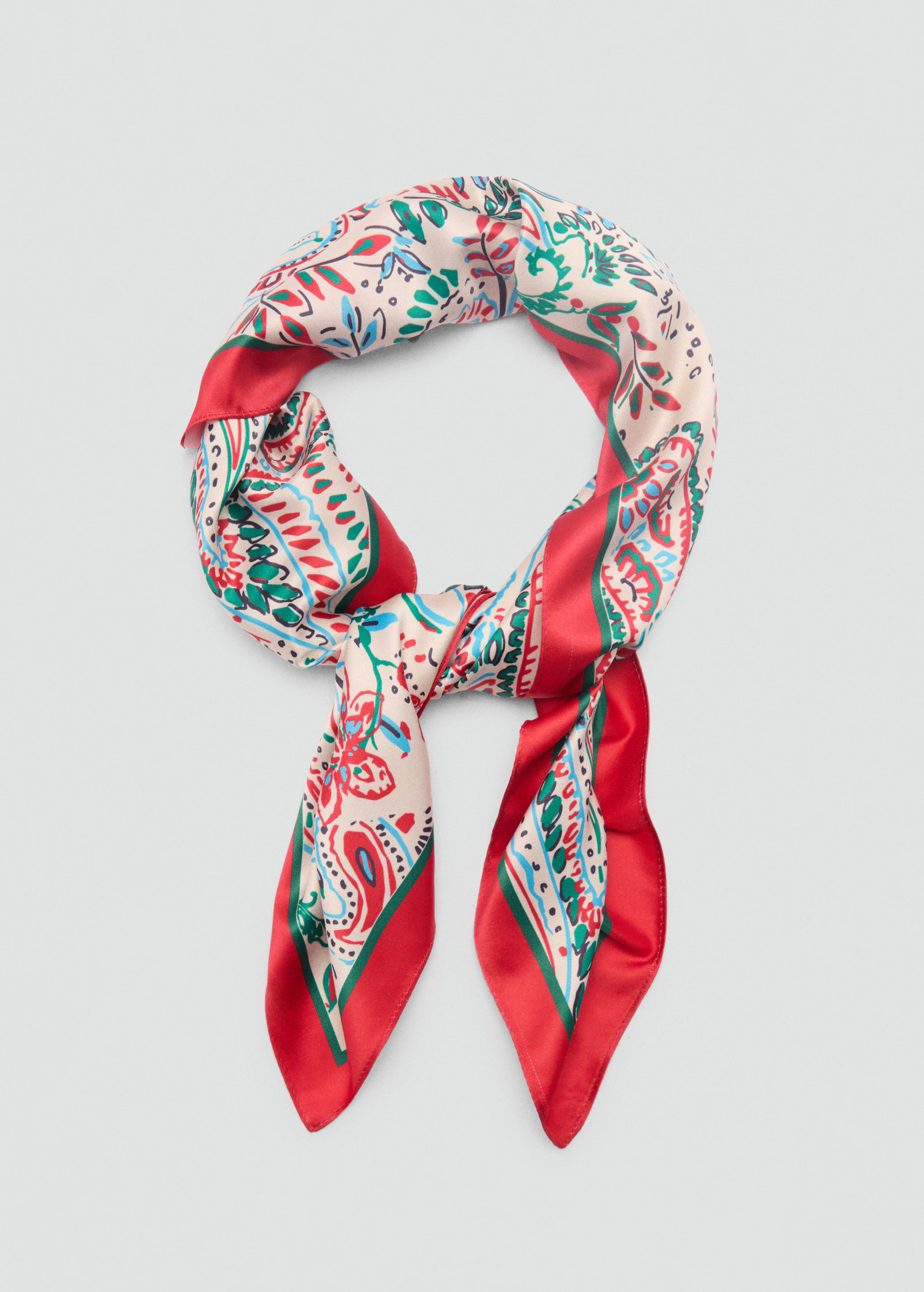 Printed satin scarf - Woman | MANGO USA | MANGO (US)
