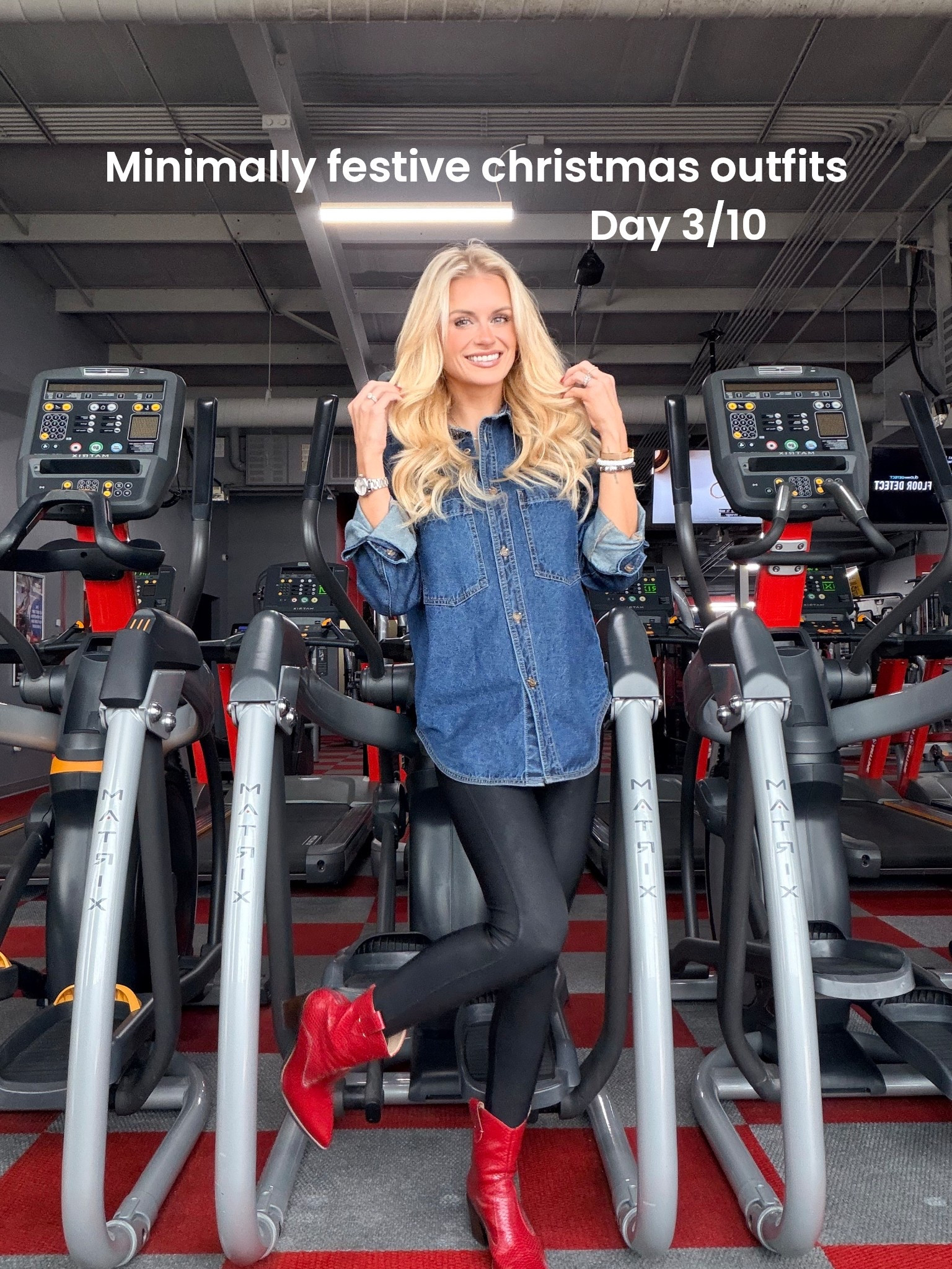 Work Christmas outfit of the day
Small top
Small leggings
Boots are tts

#LTKFindsUnder100 #LTKootd #LTKWorkwear