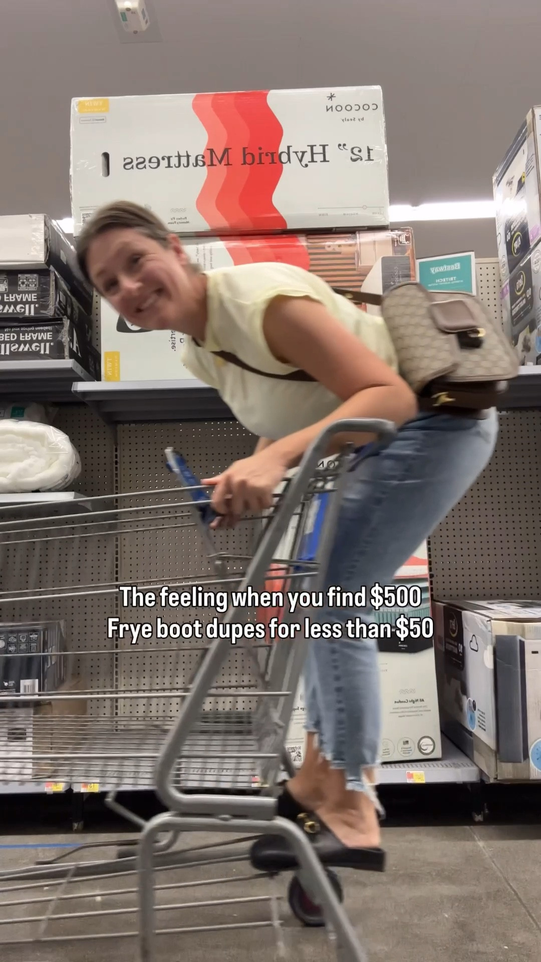 Frye boot dupes for under $50? Count me in. I love these Frye Campus knee-high boots (which are over $500) so, can you imagine how I felt when I saw these lookalike knee-high boots at Walmart at a fraction of the price? They’ve got the same classic shape, rich color, and that perfectly rugged-meets-polished vibe,  without the guilt of dropping half a paycheck. Honestly, they’re so good you’d never guess they weren’t the real thing. Total steal, total staple.