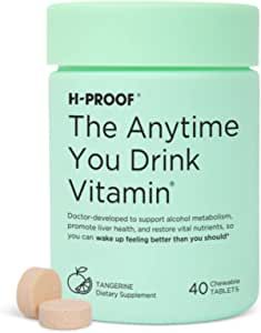 H-PROOF The Anytime You Drink Vitamin for Alcohol Metabolism, Liver Health & Immunity Support wit... | Amazon (US)