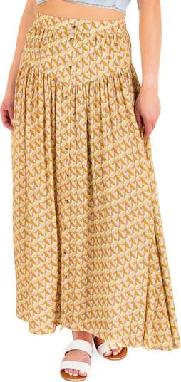 Hurley City Block Button-Up Maxi Skirt | Nordstrom | Nordstrom