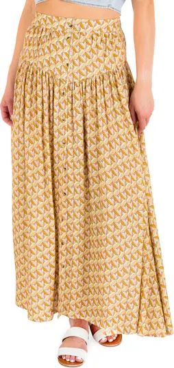 Hurley City Block Button-Up Maxi Skirt | Nordstrom | Nordstrom