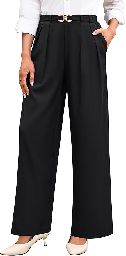 Blooming Jelly Women Business Casual Pants Wide Leg Dress Trousers High Waisted Lounge Outfits wi... | Amazon (US)