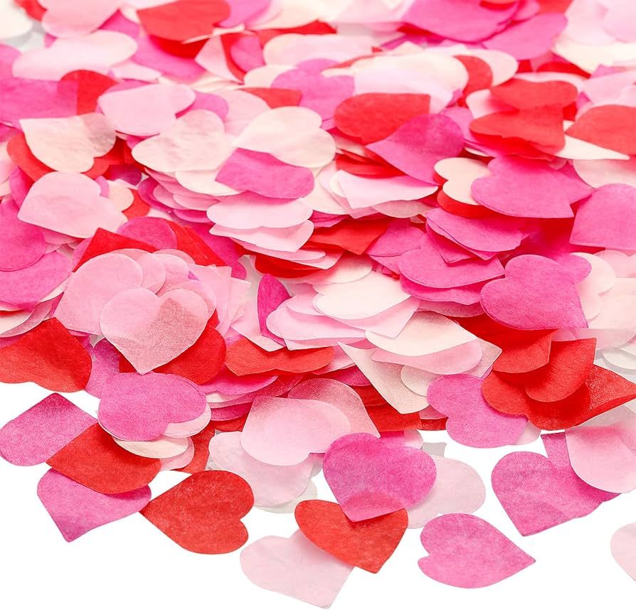 8000 Pieces 1 Inch Heart Shape Paper Confetti Assorted Color Heart Tissue Table Decoration for Va... | Amazon (US)