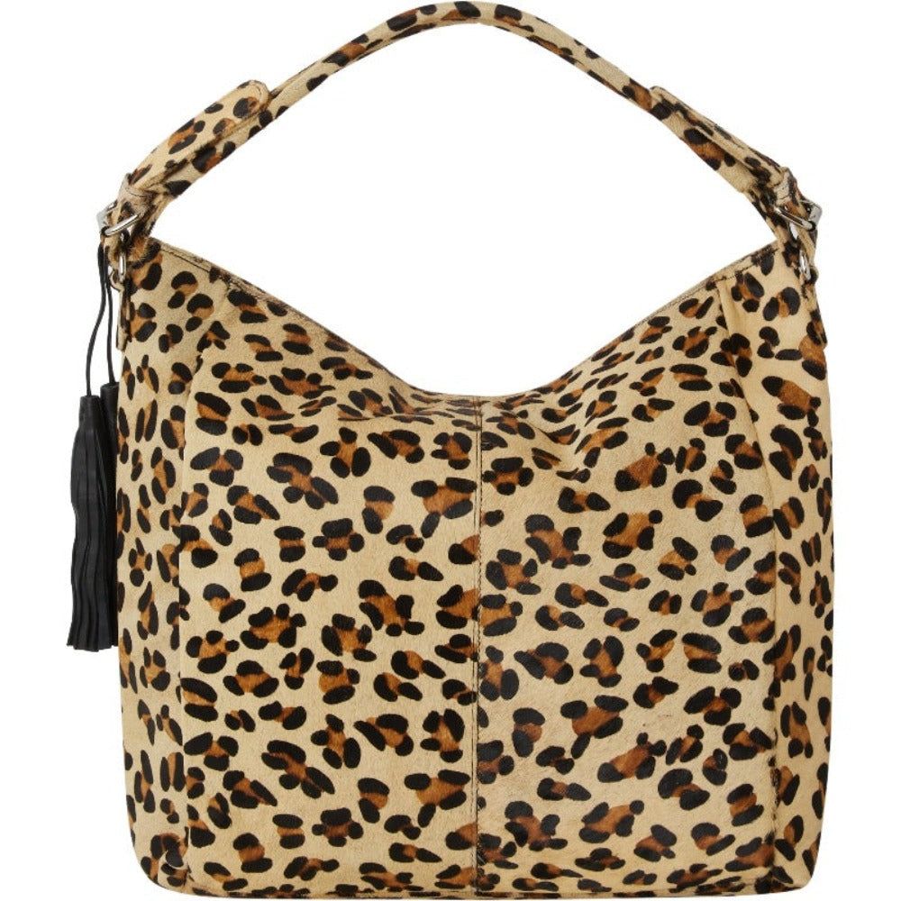 Leopard Print Women's Calf Hair Leather Top Handle Grab Shoulder Bag | Bxaxl | Wolf & Badger (US)