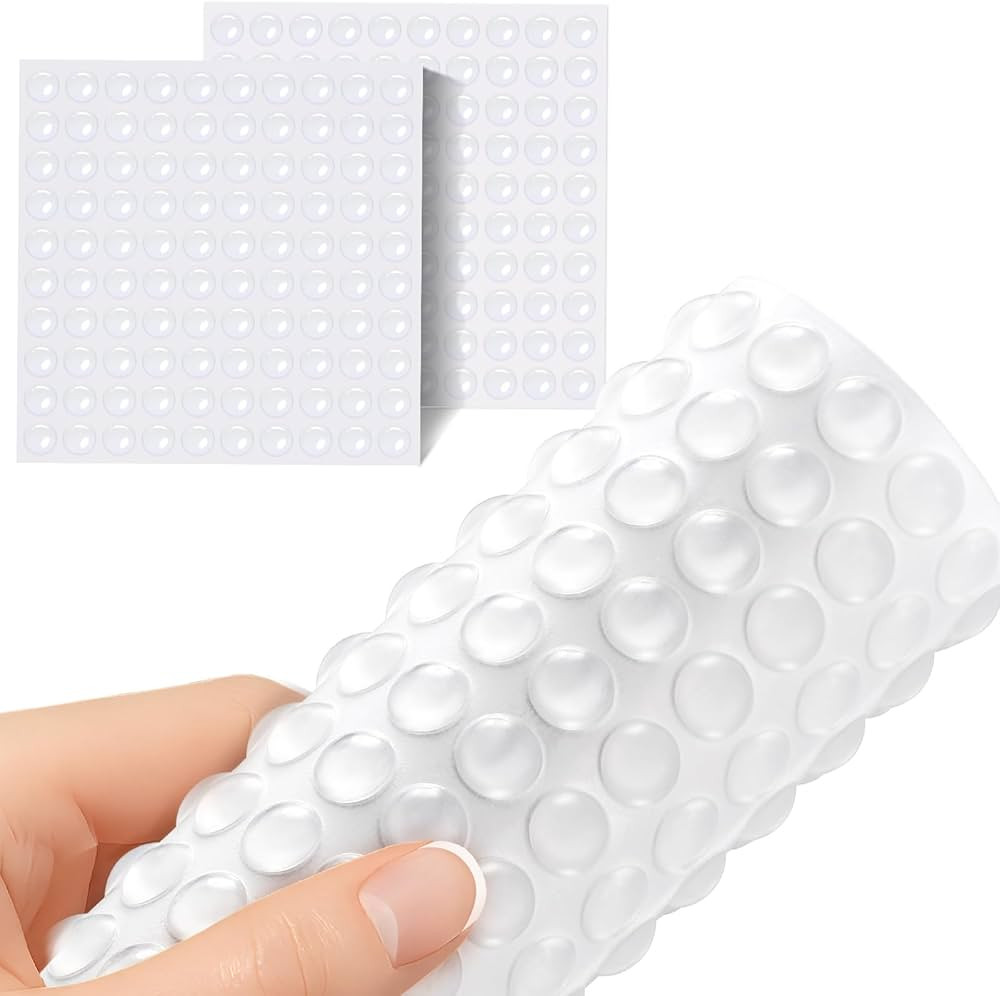 Juminiz 200 Pieces Cabinet Door Bumpers, 0.4inch Round Silicone Clear Self Adhesive Bumper Stoppe... | Amazon (US)