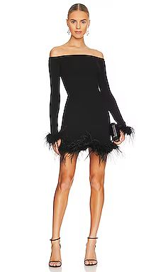 Lovers and Friends Ellerie Feather Knit Mini Dress in Black from Revolve.com | Revolve Clothing (Global)