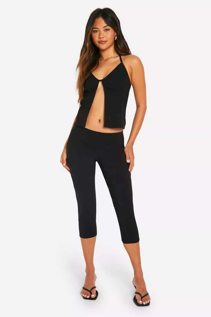Super Stretch Mid Calf Capri Pant | boohoo (US & Canada)