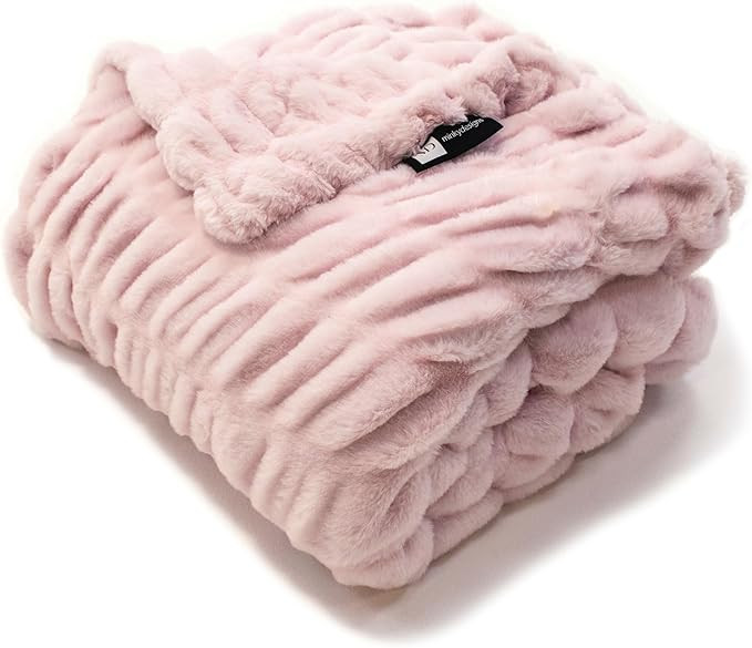 Minky Designs Blossom Pink Minky Blanket – Ultra Soft Faux Fur Throw Blanket for Couch, Bed & H... | Amazon (US)