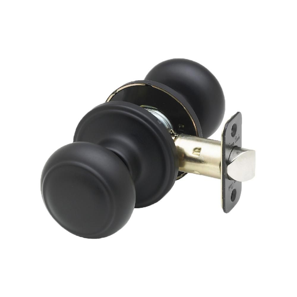 Colonial Black Passage Hall/Closet Door Knob | The Home Depot